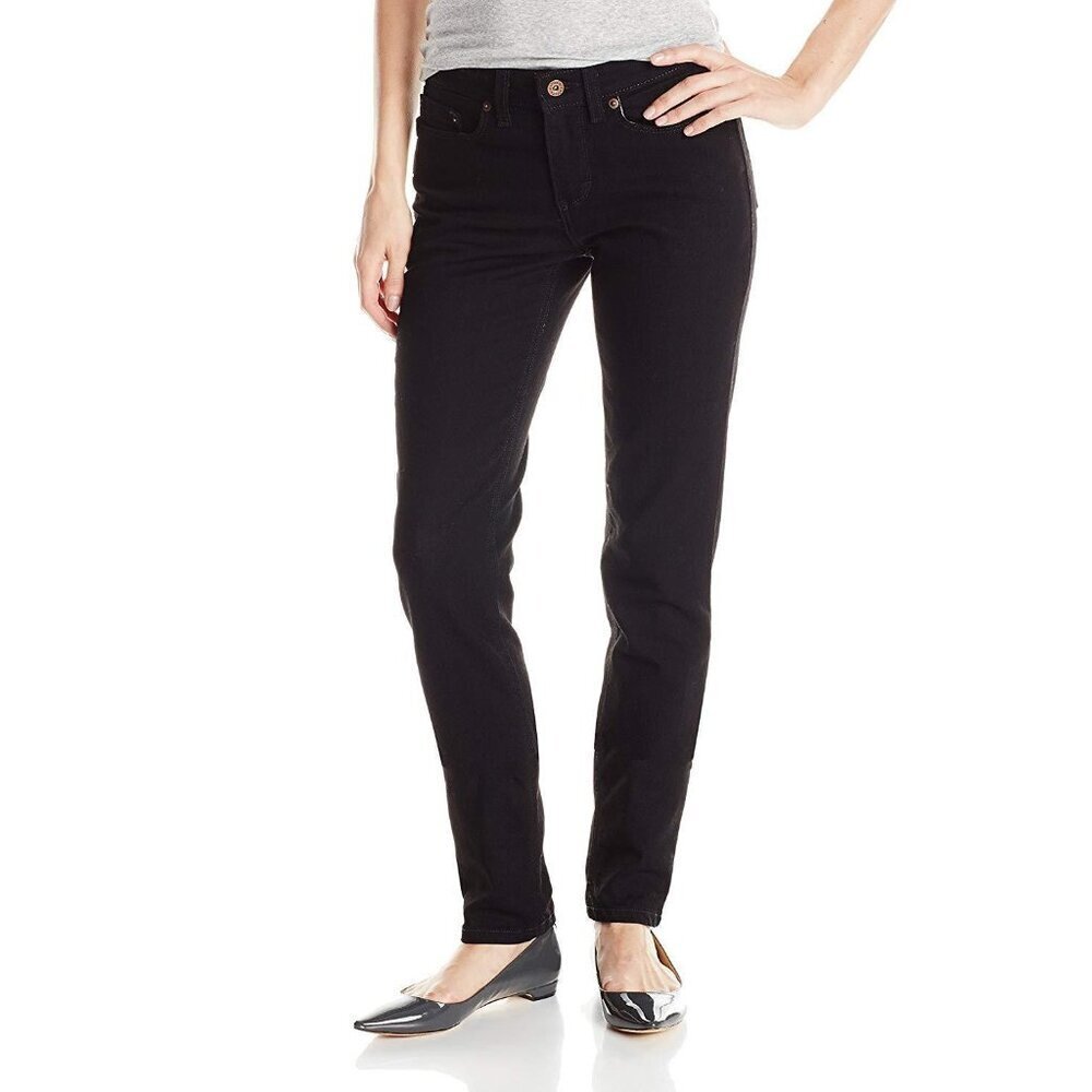 Dickies Women's Curvy Fit Skinny Leg Denim Jean Black Size 2 New